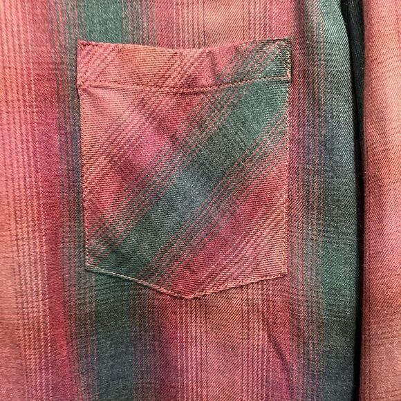 Cloth and stone Red plaid tie back long sleeve blouse top size small - Picture 3 of 7